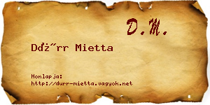 Dürr Mietta névjegykártya